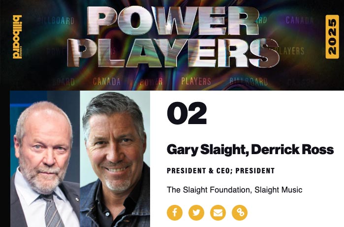 Gary Slaight and Derrick Ross receive Billboard Power Players Award